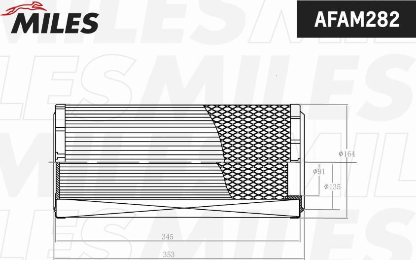 Miles AFAM282 - Воздушный фильтр, двигатель autospares.lv