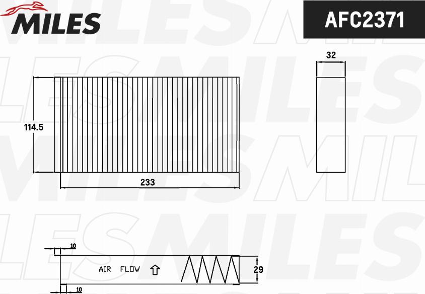 Miles AFC2371 - Фильтр воздуха в салоне autospares.lv
