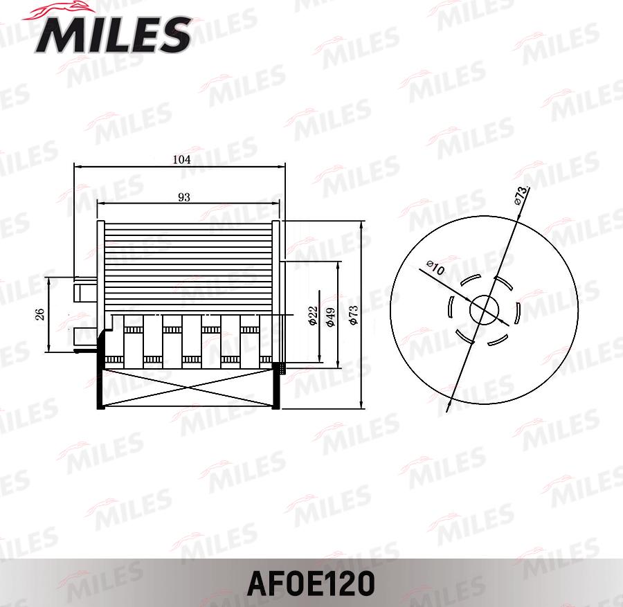 Miles AFOE120 - Масляный фильтр autospares.lv