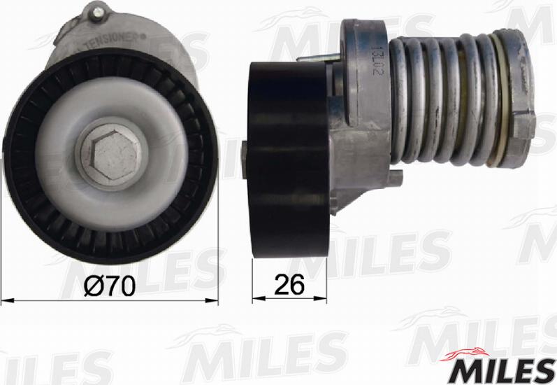 Miles AG00086 - Натяжитель, поликлиновый ремень autospares.lv