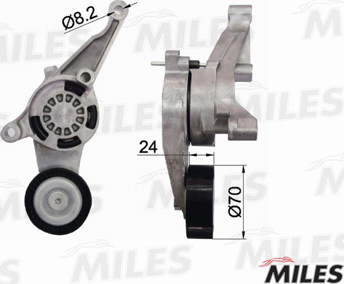 Miles AG00029 - Натяжитель, поликлиновый ремень autospares.lv