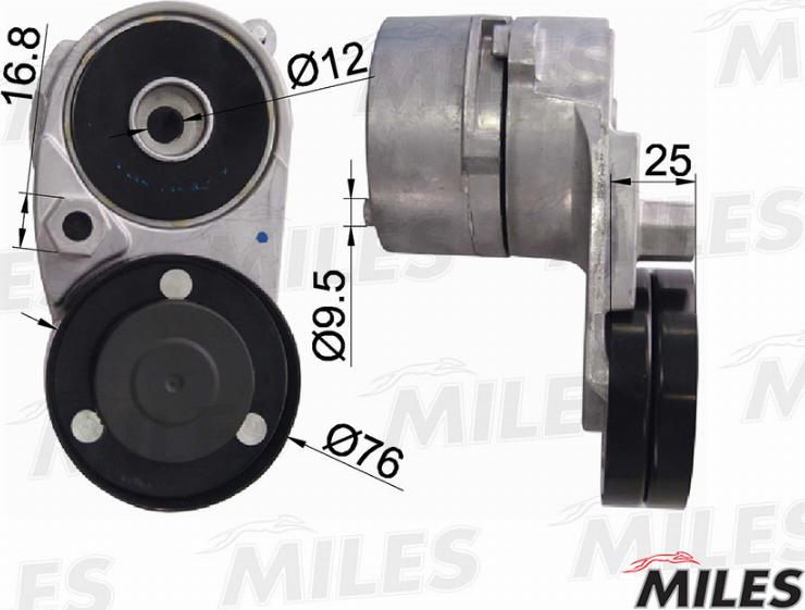 Miles AG00072 - Натяжитель, поликлиновый ремень autospares.lv