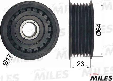 Miles AG03002 - Ролик, поликлиновый ремень autospares.lv