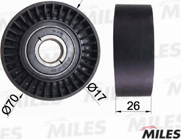 Miles AG03070 - Натяжитель, поликлиновый ремень autospares.lv