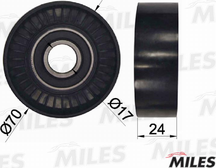 Miles AG03077 - Натяжитель, поликлиновый ремень autospares.lv