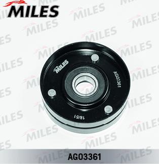 Miles AG03361 - Ролик, поликлиновый ремень autospares.lv