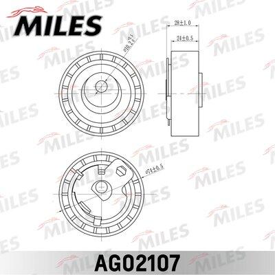 Miles AG02107 - Натяжной ролик, зубчатый ремень ГРМ autospares.lv