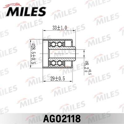 Miles AG02118 - Направляющий ролик, зубчатый ремень ГРМ autospares.lv