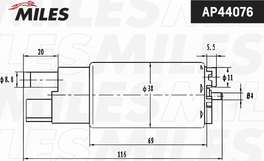 Miles AP44076 - Топливный насос autospares.lv