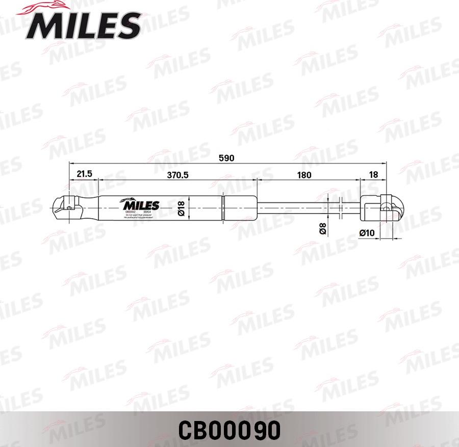 Miles CB00090 - Газовая пружина, упор autospares.lv