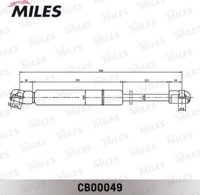 Miles CB00049 - Газовая пружина, упор autospares.lv