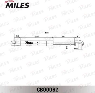 Miles CB00062 - Газовая пружина, упор autospares.lv