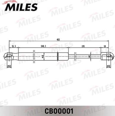 Miles CB00001 - Газовая пружина, упор autospares.lv