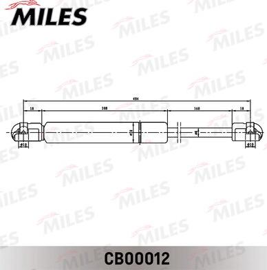 Miles CB00012 - Газовая пружина, упор autospares.lv