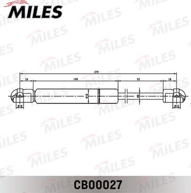 Miles CB00027 - Газовая пружина, упор autospares.lv