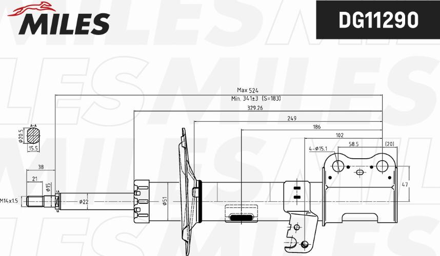 Miles DG11290 - Амортизатор autospares.lv