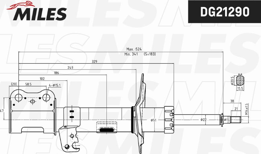 Miles DG21290 - Амортизатор autospares.lv