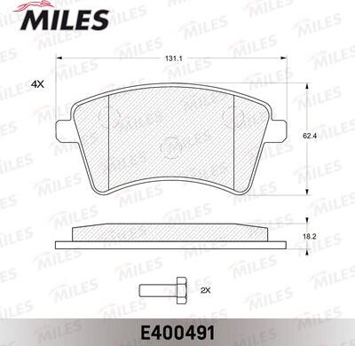 Miles E400491 - Тормозные колодки, дисковые, комплект autospares.lv