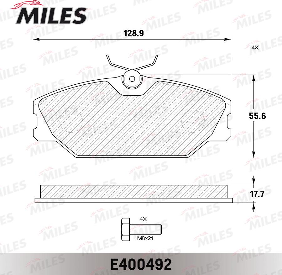 Miles E400492 - Тормозные колодки, дисковые, комплект autospares.lv