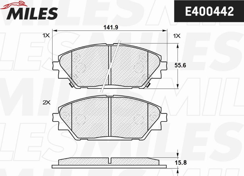 Miles E400442 - Тормозные колодки, дисковые, комплект autospares.lv