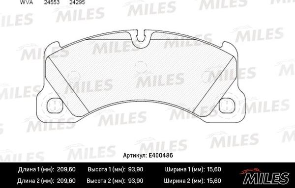 Miles E400486 - Тормозные колодки, дисковые, комплект autospares.lv