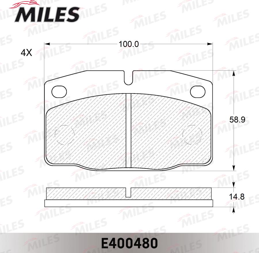 Miles E400480 - Тормозные колодки, дисковые, комплект autospares.lv