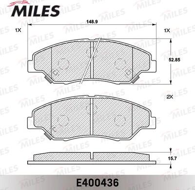 Miles E400436 - Тормозные колодки, дисковые, комплект autospares.lv