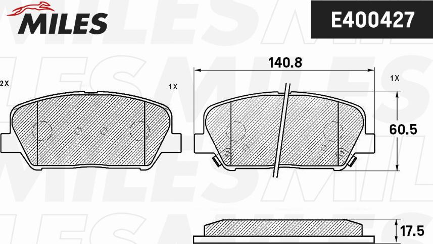 Miles E400427 - Тормозные колодки, дисковые, комплект autospares.lv