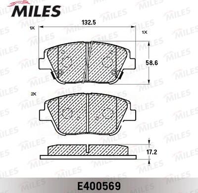 Miles E400569 - Тормозные колодки, дисковые, комплект autospares.lv