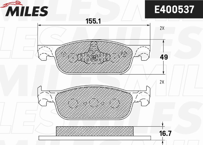 Miles E400537 - Тормозные колодки, дисковые, комплект autospares.lv