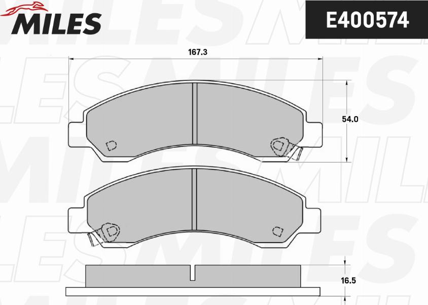 Miles E400574 - Тормозные колодки, дисковые, комплект autospares.lv