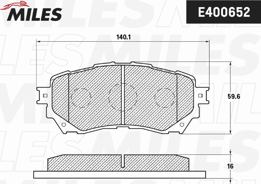 Miles E400652 - Тормозные колодки, дисковые, комплект autospares.lv