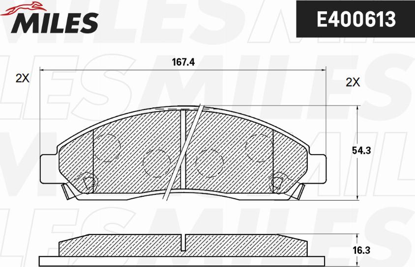 Miles E400613 - Тормозные колодки, дисковые, комплект autospares.lv