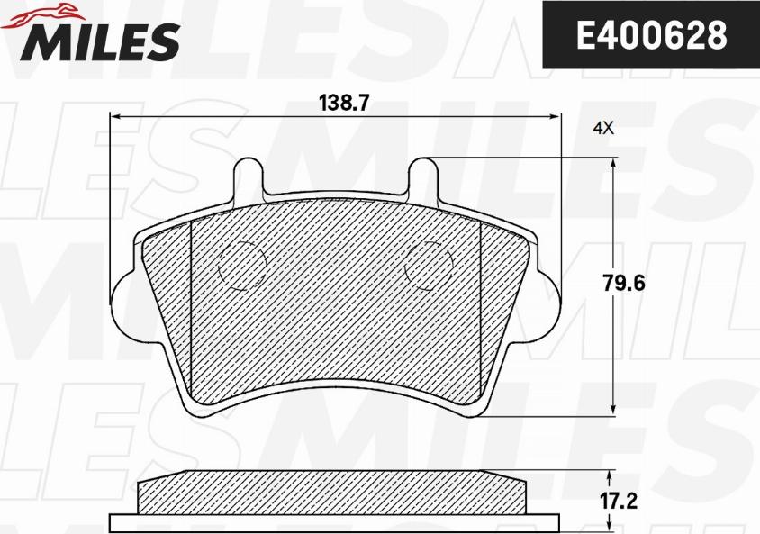 Miles E400628 - Тормозные колодки, дисковые, комплект autospares.lv