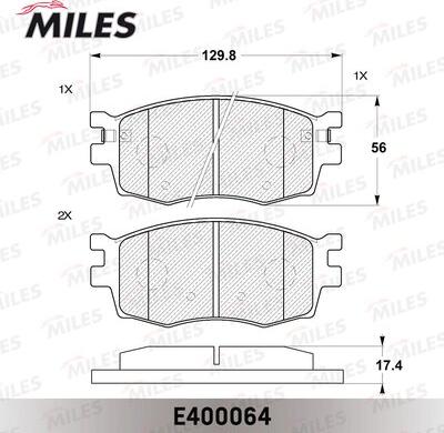 Miles E400064 - Тормозные колодки, дисковые, комплект autospares.lv