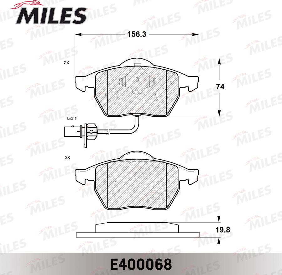 Miles E400068 - Тормозные колодки, дисковые, комплект autospares.lv