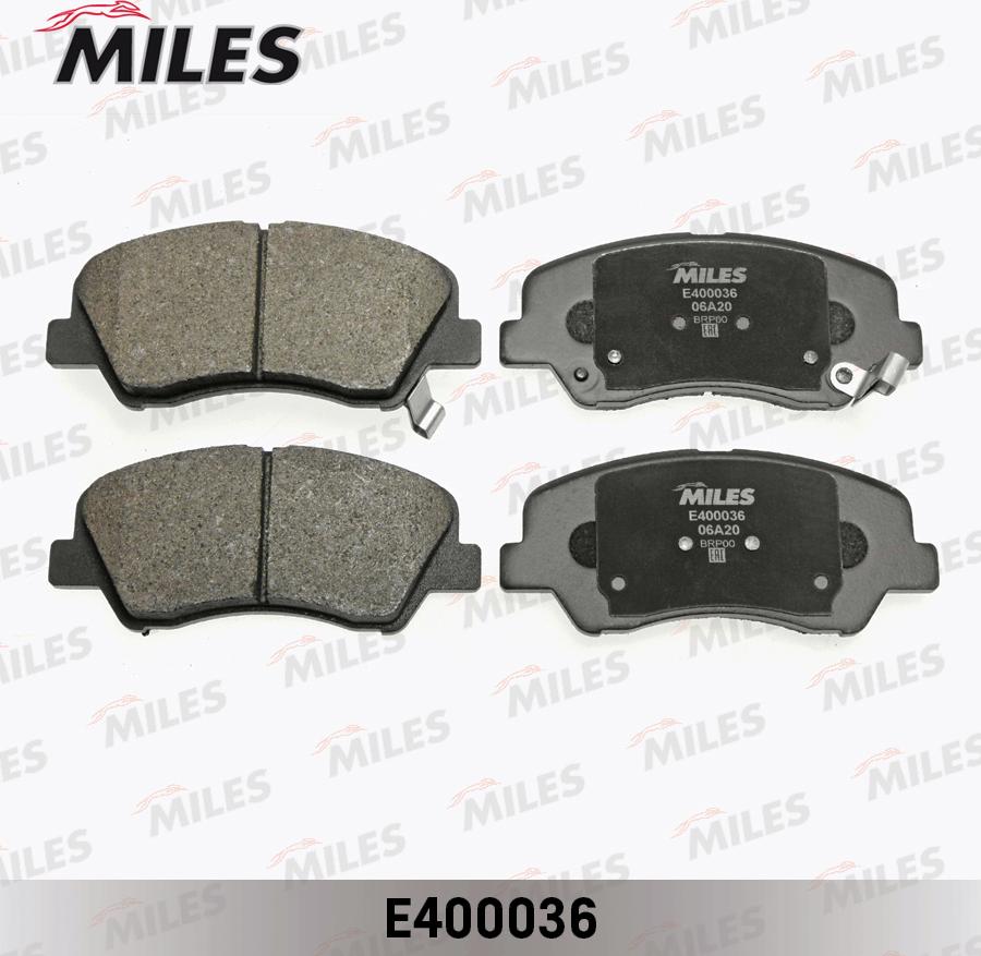 Miles E400036 - Тормозные колодки, дисковые, комплект autospares.lv