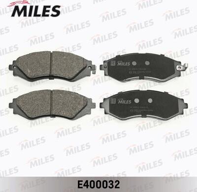 Miles E400032 - Тормозные колодки, дисковые, комплект autospares.lv