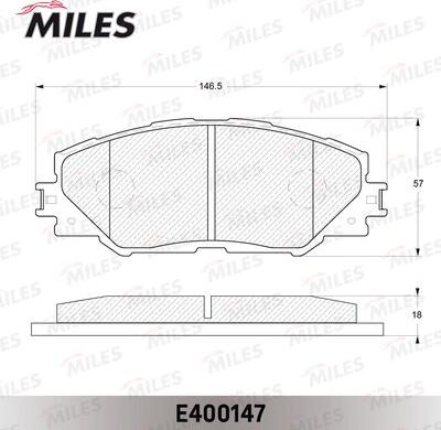 Miles E400147 - Тормозные колодки, дисковые, комплект autospares.lv