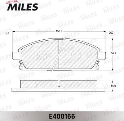 Miles E400166 - Тормозные колодки, дисковые, комплект autospares.lv