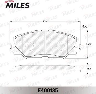 Miles E400135 - Тормозные колодки, дисковые, комплект autospares.lv