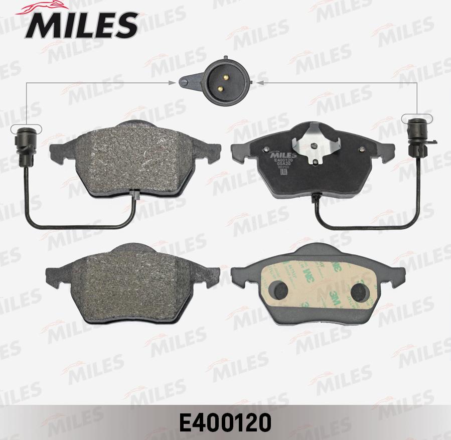 Miles E400120 - Тормозные колодки, дисковые, комплект autospares.lv