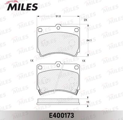 Miles E400173 - Тормозные колодки, дисковые, комплект autospares.lv