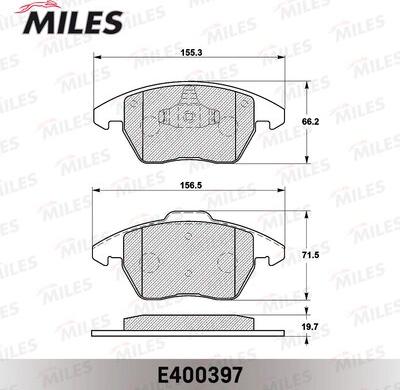 Miles E400397 - Тормозные колодки, дисковые, комплект autospares.lv