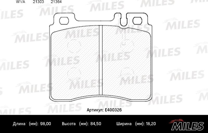 Miles E400326 - Тормозные колодки, дисковые, комплект autospares.lv