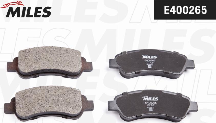 Miles E400265 - Тормозные колодки, дисковые, комплект autospares.lv
