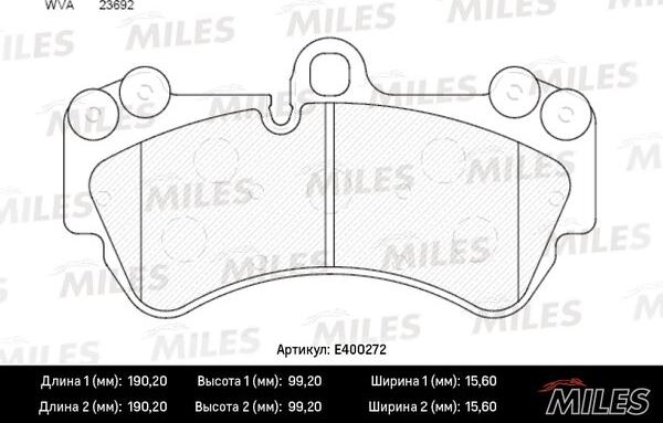 Miles E400272 - Тормозные колодки, дисковые, комплект autospares.lv