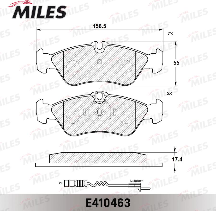 Miles E410463 - Тормозные колодки, дисковые, комплект autospares.lv