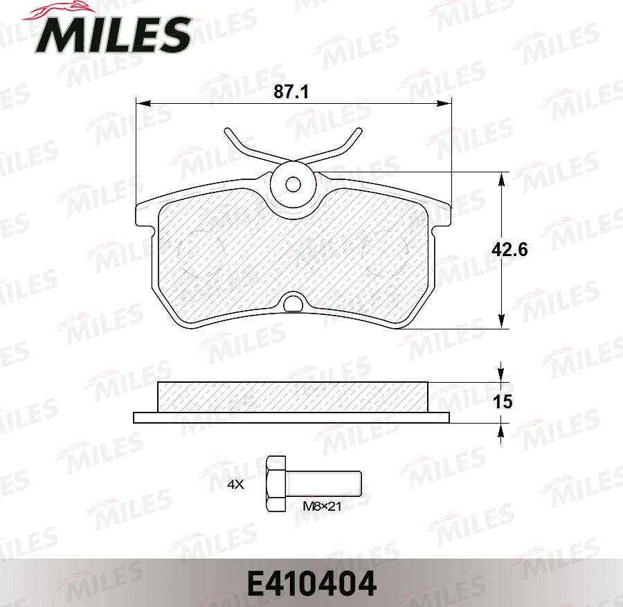 Miles E410404 - Тормозные колодки, дисковые, комплект autospares.lv