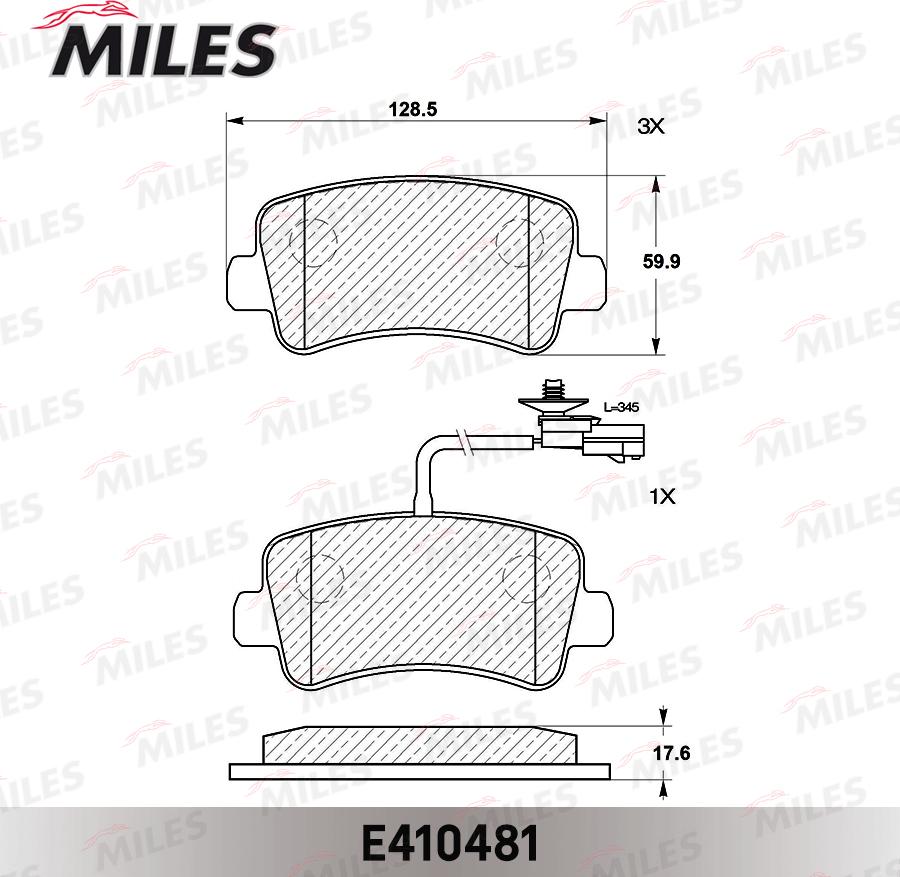 Miles E410481 - Тормозные колодки, дисковые, комплект autospares.lv